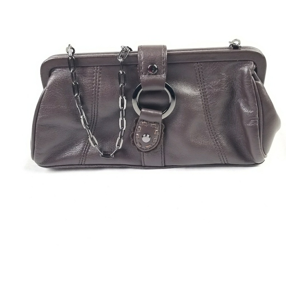 Brown Anne Klein Small Clutch With a Chain Strap